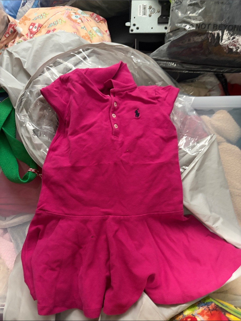 Ralph Lauren Hot Pink Polo Dress with Embroidered Pony
